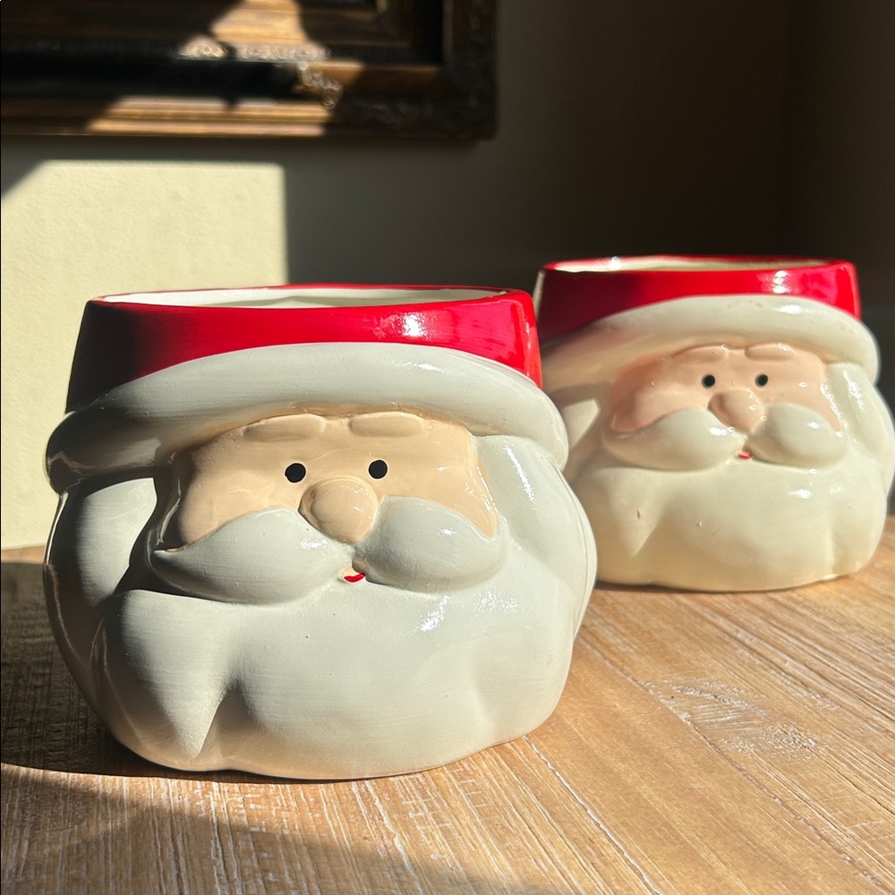 2 Large Santa Planters Vintage Royal Norfolk